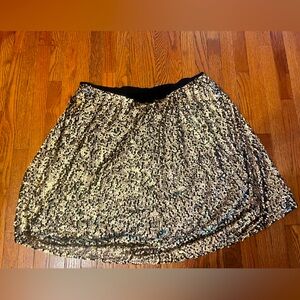 Gold/Black knee length sequin elastic waist skirt from Ava & Viv